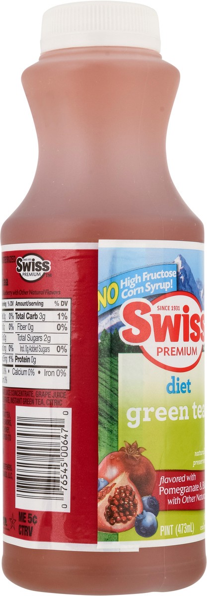 slide 8 of 13, Swiss Premium Diet Pomegranate & Blueberry Green Tea - 1 pint, 1 pint