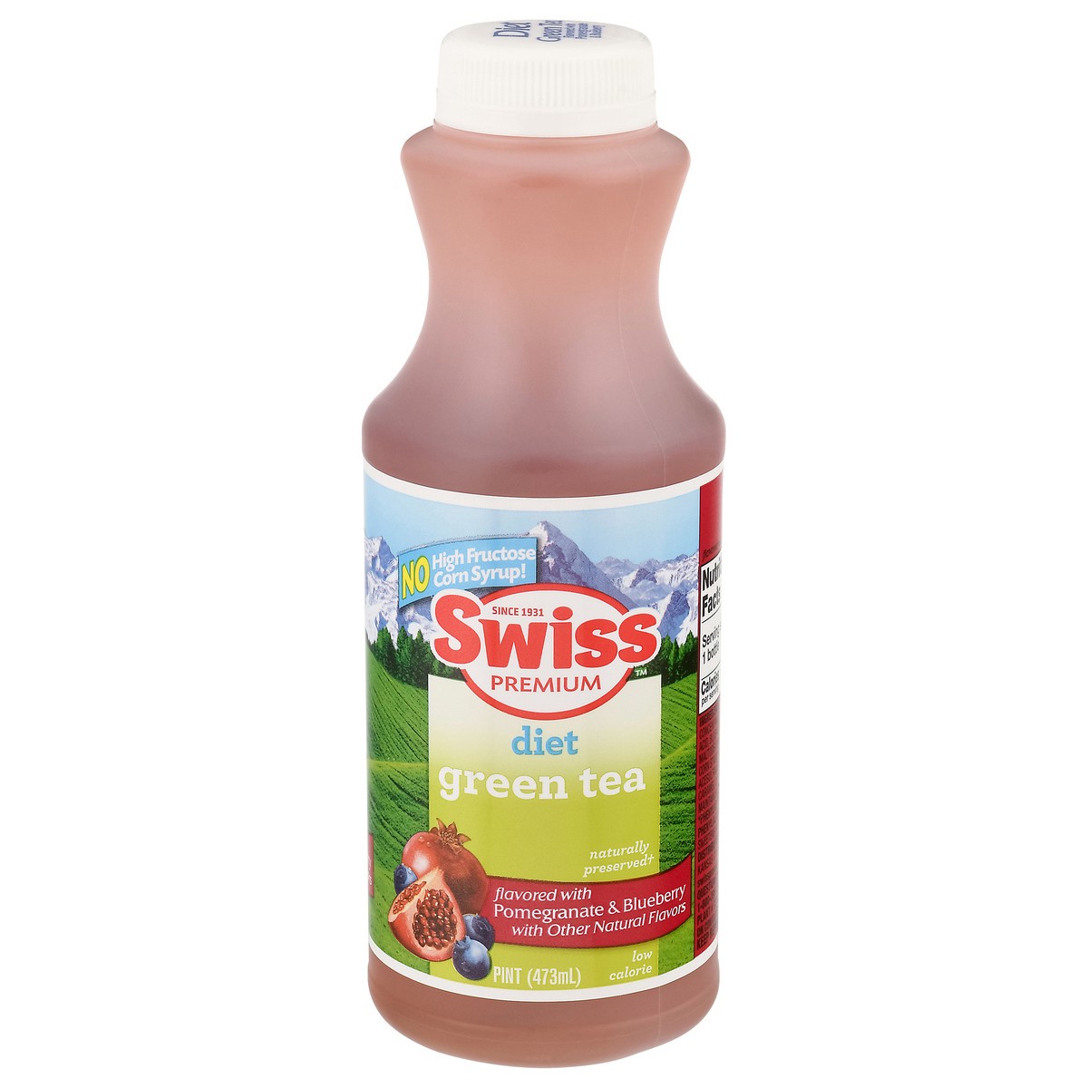 slide 7 of 13, Swiss Premium Diet Pomegranate & Blueberry Green Tea - 1 pint, 1 pint