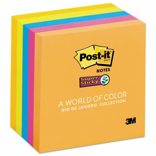 slide 1 of 1, Post-it Notes Super Sticky Super Sticky Notes 3 x 3 Five Jewel Pop Colors 5 Pads/Pack, 5 ct