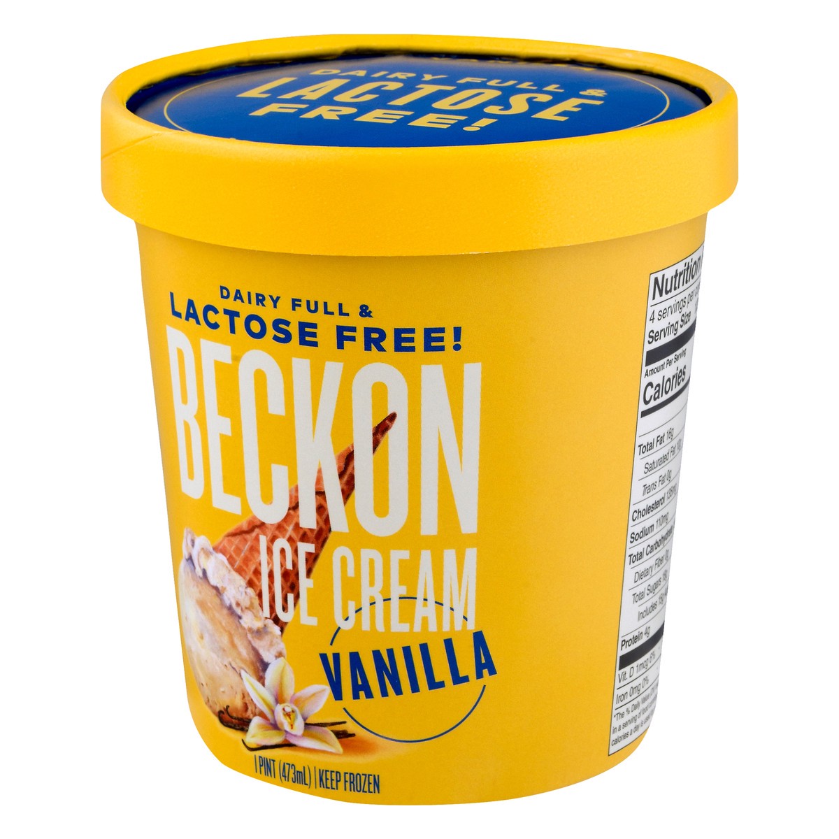 slide 3 of 9, Beckon Lactose Free Vanilla Ice Cream 1 pt, 1 pint