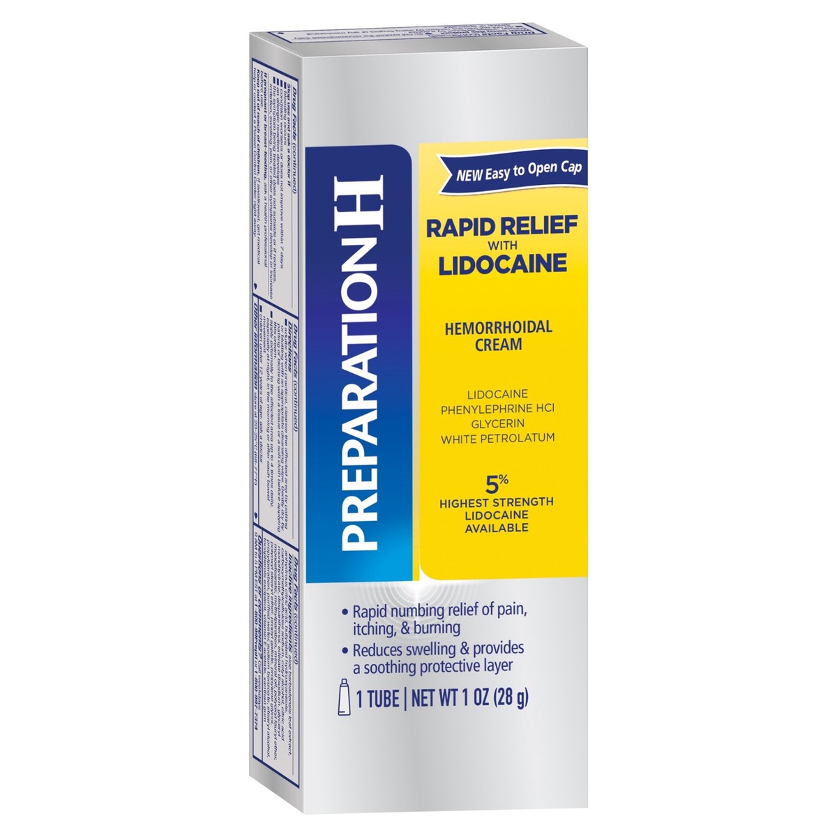 slide 4 of 9, Preparation H Rapid Relief Hemorrhoid Symptom Treatment Cream with Lidocaine - 1o, 1 oz