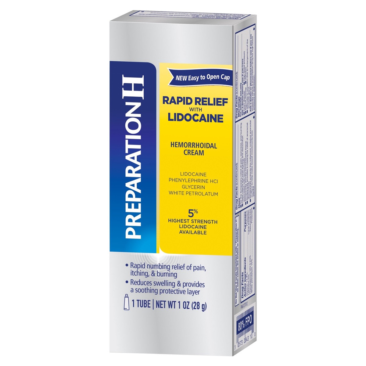 slide 3 of 9, Preparation H Rapid Relief Hemorrhoid Symptom Treatment Cream with Lidocaine - 1o, 1 oz