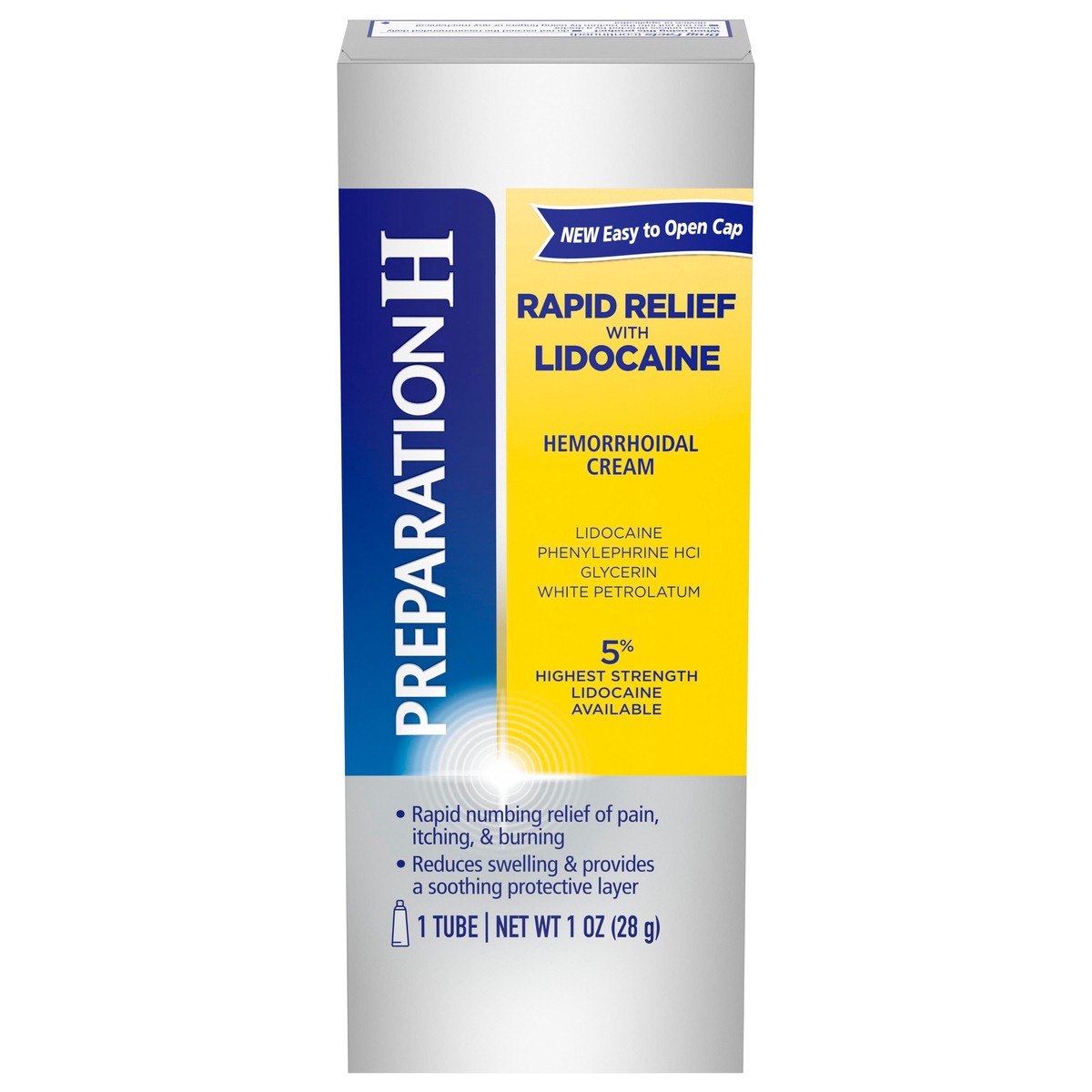 slide 1 of 9, Preparation H Rapid Relief Hemorrhoid Cream with Lidocaine - 1 Oz, 1 oz