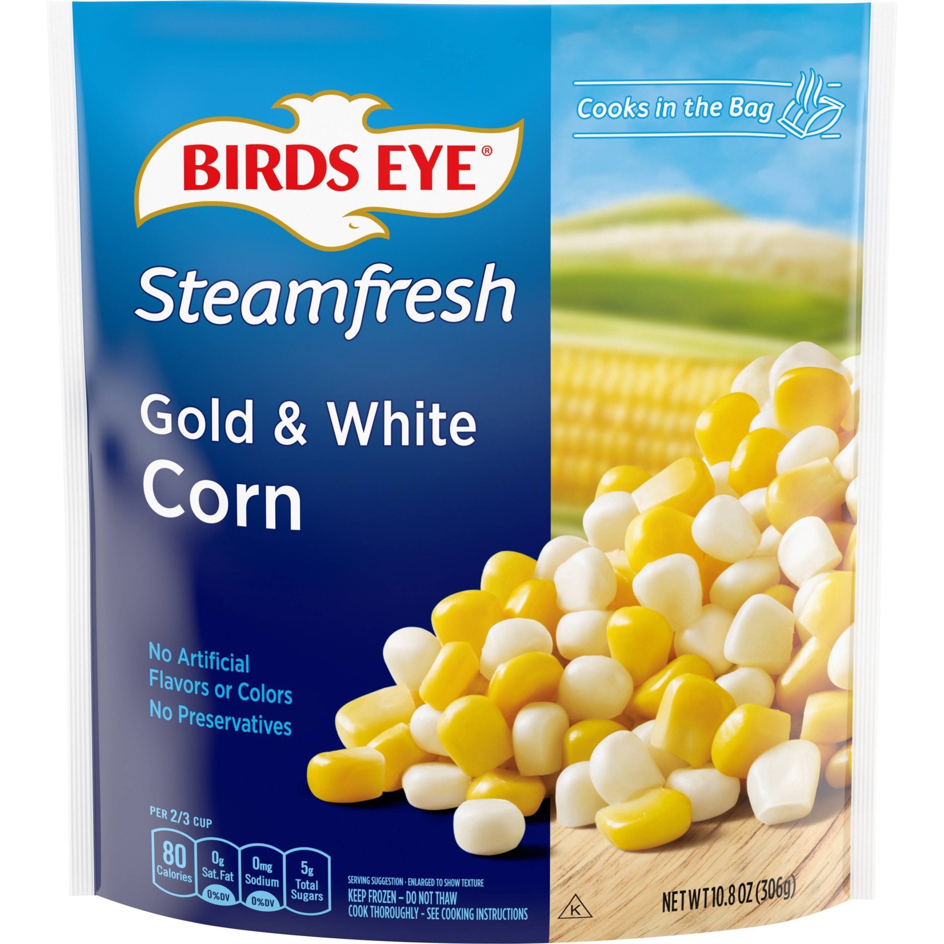 slide 1 of 7, Birds Eye Steamfresh Premium Selects Frozen Gold White Corn, 12 oz
