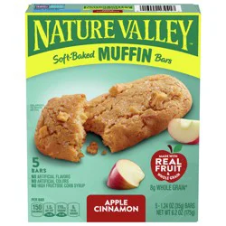 Nature Valley Soft-Baked Muffin Bars, Apple Cinnamon, Snack Bars, 5 Bars, 6.2 OZ