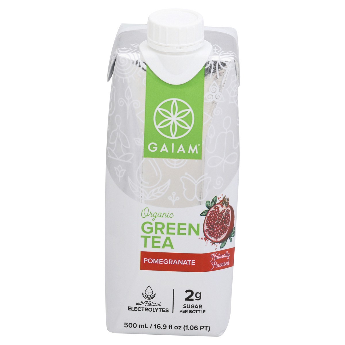 slide 1 of 12, Gaiam Organic Pomegranate Green Tea 500.0 ml, 1 ct