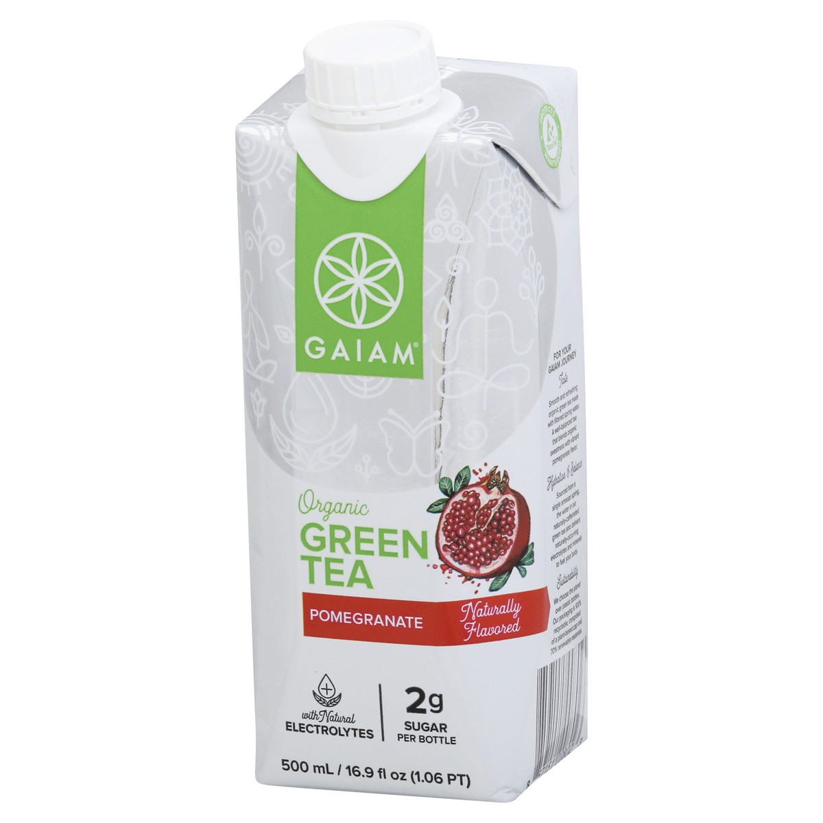 slide 10 of 12, Gaiam Organic Pomegranate Green Tea 500.0 ml, 1 ct