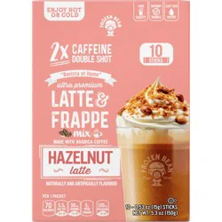 Frozen Bean Hazelnut Latte & Frappe Mix Flavored Coffee Packets