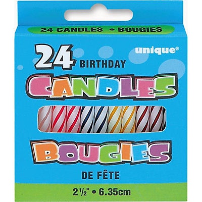 slide 1 of 1, Unique Industries Spiral Birthday Candles, 24 ct