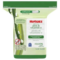 Huggies Wipes with Aloe & Vitamin E, Unscented, 1 Refill Pack (176 Wipes Total)