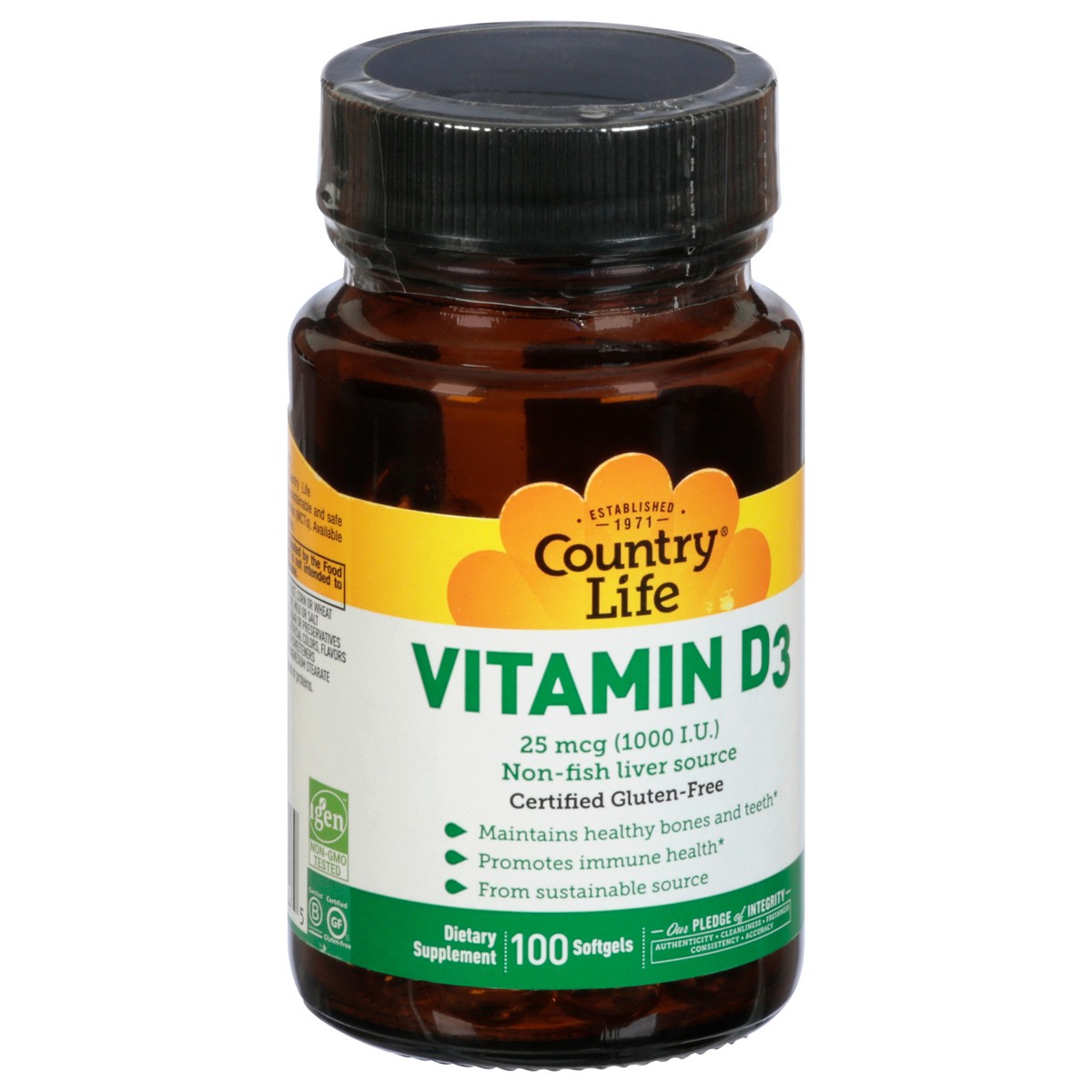 slide 4 of 12, Country Life Vitamin D3 1000 Iu Softgels, 100 ct