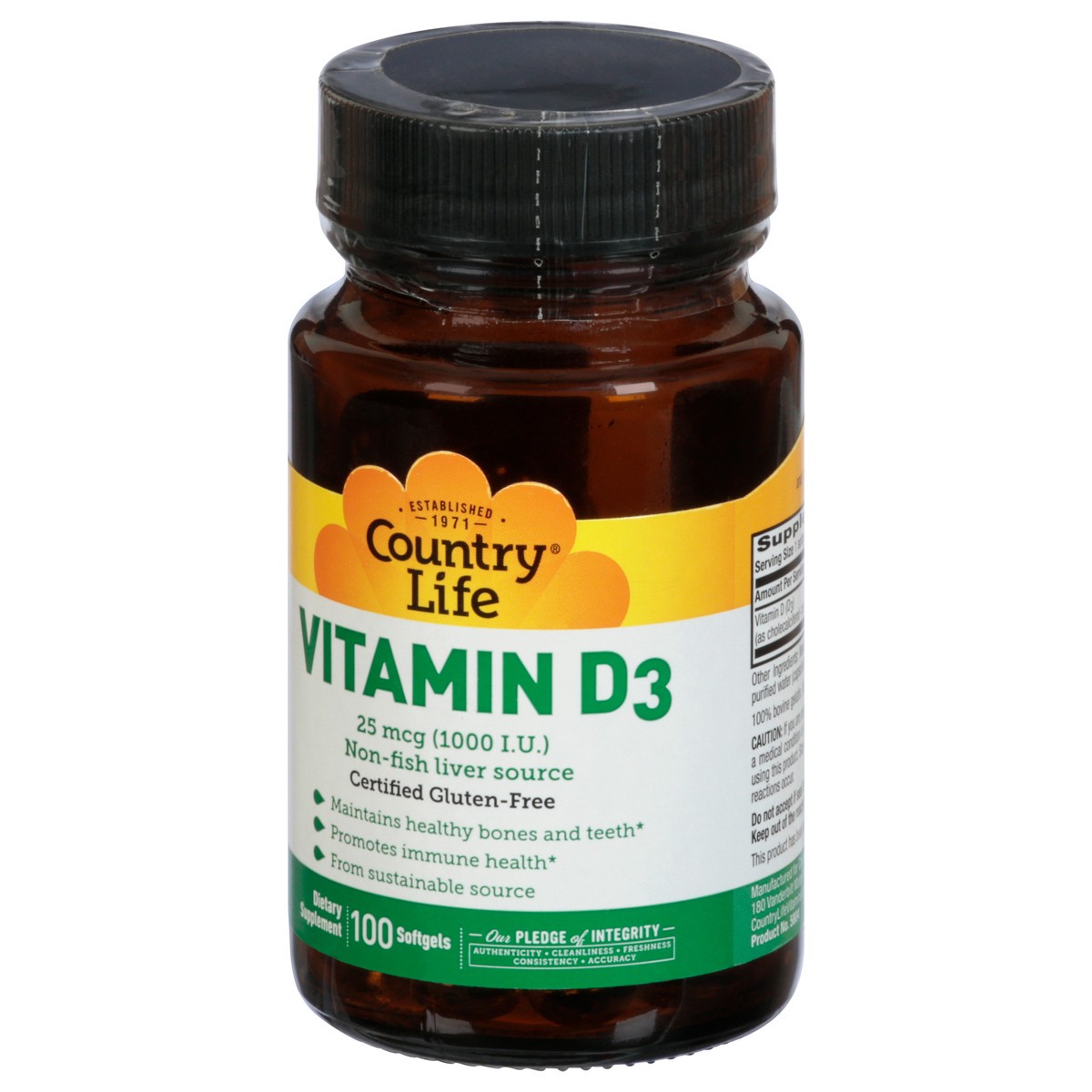 slide 9 of 12, Country Life Vitamin D3 1000 Iu Softgels, 100 ct