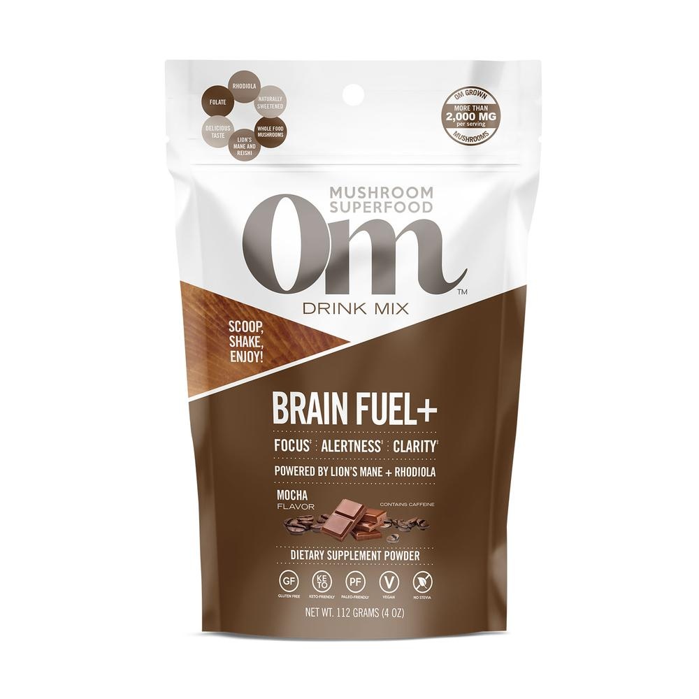 slide 1 of 1, Om Mocha Flavor Drink Mix For Brain Fuel With Lions Mane And Rhodiola, 4 oz