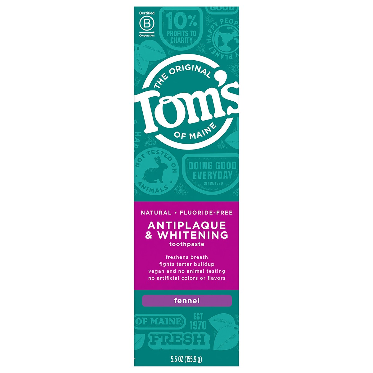 slide 1 of 1, Tom's of Maine Fluoride-Free Antiplaque & Whitening Natural Toothpaste, Fennel, 5.5 oz.
, 5.5 oz