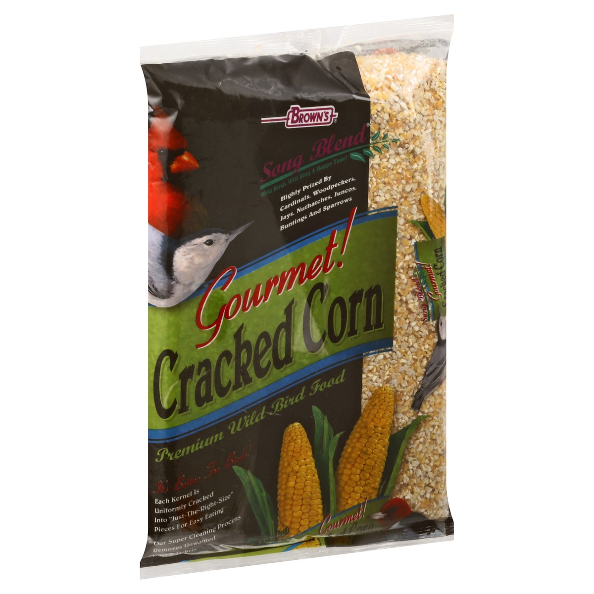 slide 2 of 9, Brown's Song Blend Premium Gourmet Cracked Corn Wild Bird Food 4 lb, 4 lb