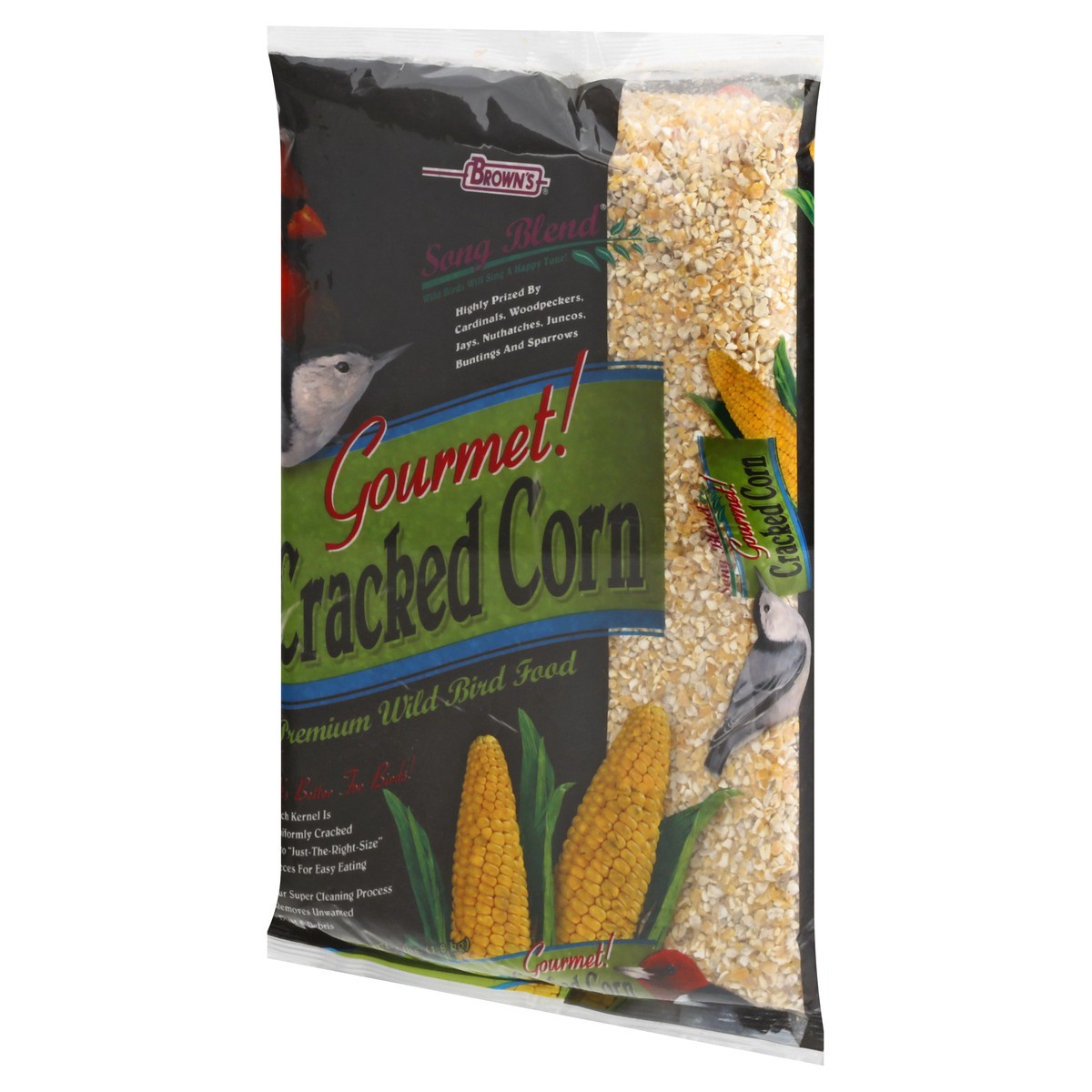 slide 3 of 9, Brown's Song Blend Premium Gourmet Cracked Corn Wild Bird Food 4 lb, 4 lb