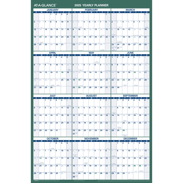 slide 2 of 5, 2024-2025 At-A-Glance Vertical Reversible Erasable Academic Yearly Wall Calendar, 36"" X 24"", Multicolor, July To June, 1 ct
