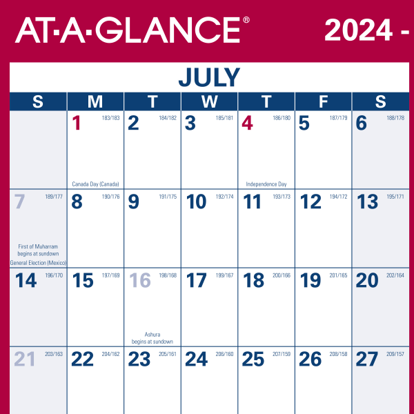 slide 5 of 5, 2024-2025 At-A-Glance Vertical Reversible Erasable Academic Yearly Wall Calendar, 36"" X 24"", Multicolor, July To June, 1 ct