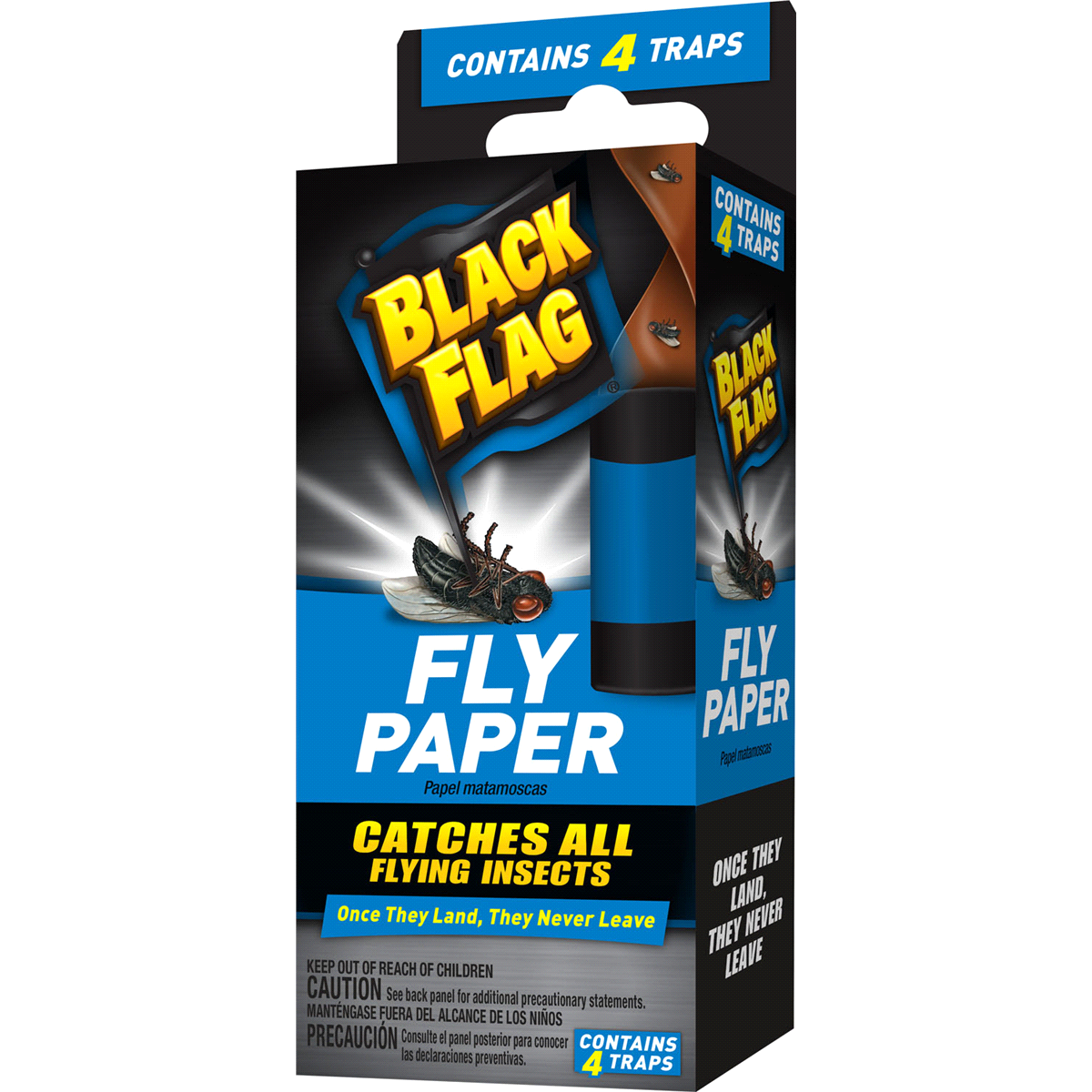 slide 1 of 5, Black Flag Fly Paper, 4 ct