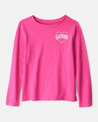 Carter&#x27;s Girls Sisterhood Long-Sleeve Graphic Tee - Pink Pink M