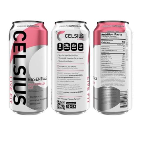 slide 4 of 4, Celsius Essentials Sparkling Watermelon Ice, 16 fl oz
