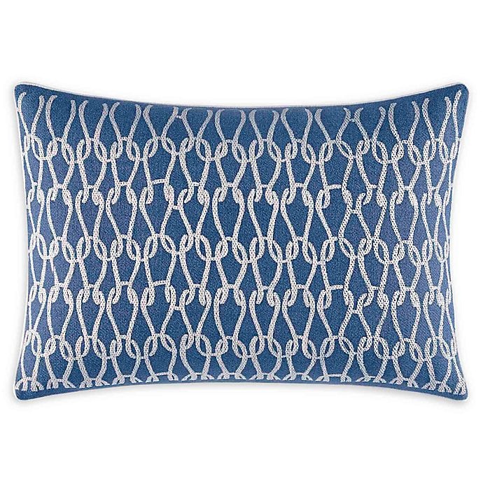 slide 1 of 3, Nautica Norcross Embroidered Oblong Throw Pillow - Navy/White, 1 ct