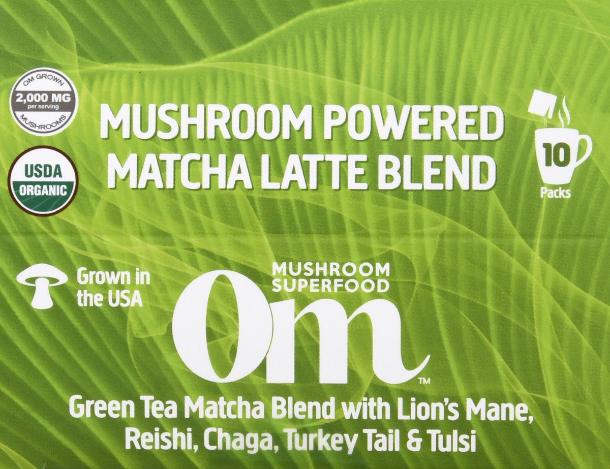 slide 2 of 13, Om Mushroom Powered Matcha Latte Blend Mushroom Powder 10 ea, 2.3 oz