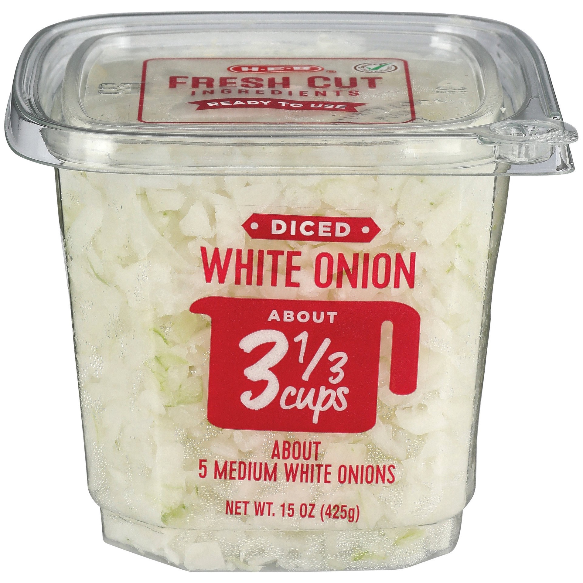 slide 1 of 1, H-E-B Ready, Fresh, Go! Diced White Onions, 15 oz