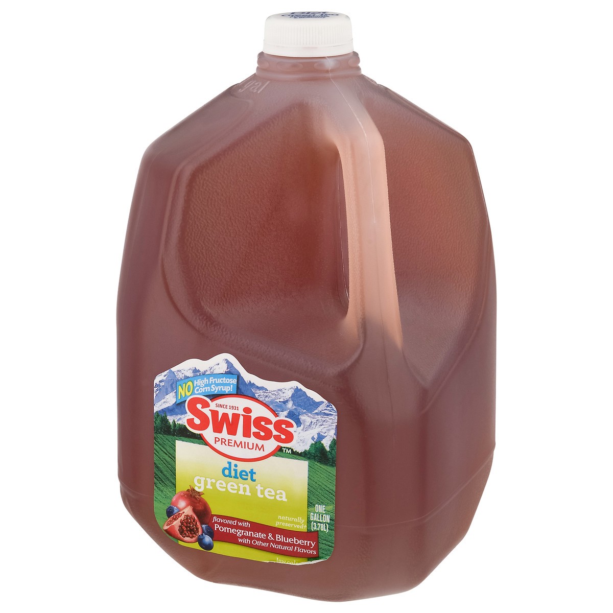 slide 2 of 13, Swiss Premium Diet Pomegranate & Blueberry Green Tea - 1 gal, 1 gal