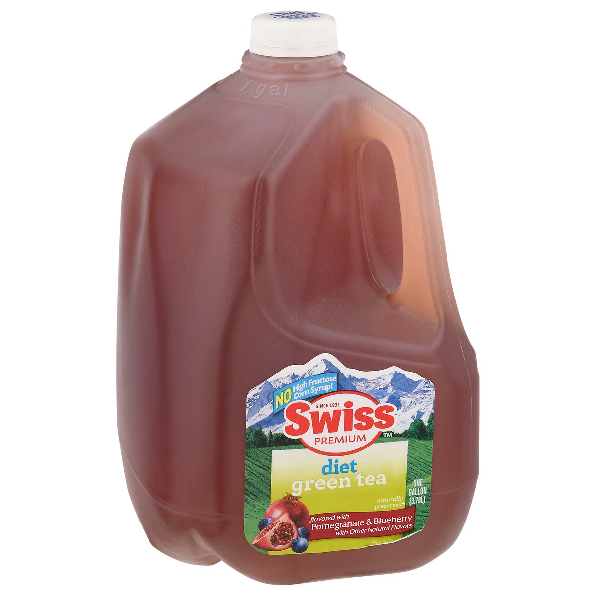 slide 4 of 13, Swiss Premium Diet Pomegranate & Blueberry Green Tea - 1 gal, 1 gal