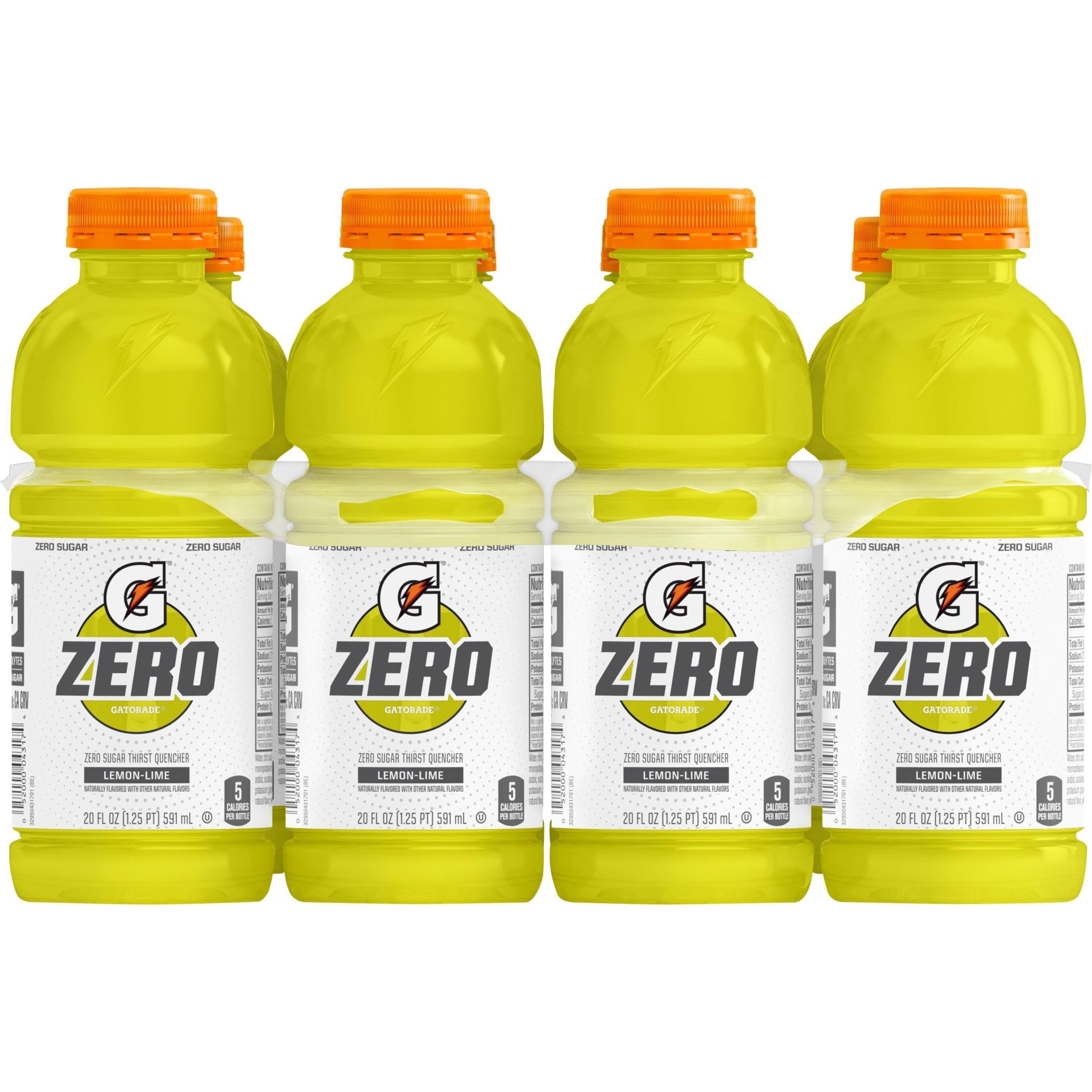 slide 1 of 5, Gatorade G Zero Lemon Lime Sports Drink - 8pk/20 fl oz Bottles, 8 ct; 20 fl oz