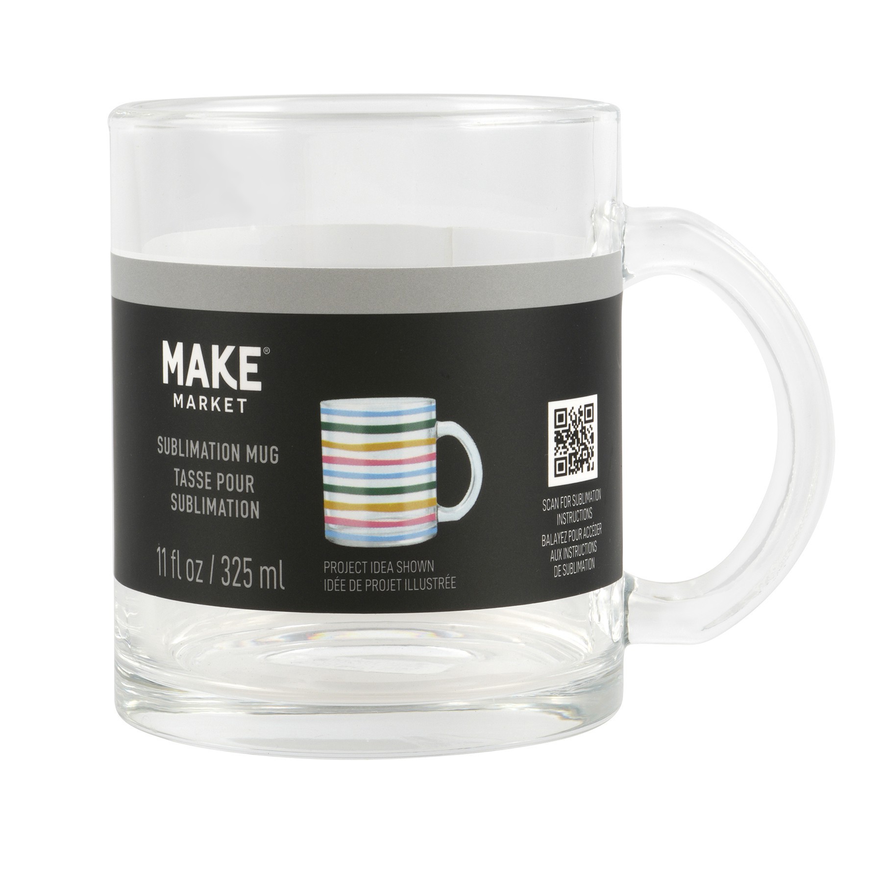 slide 2 of 2, 11oz. Clear Glass Sublimation Mug By Make Market, 11 oz