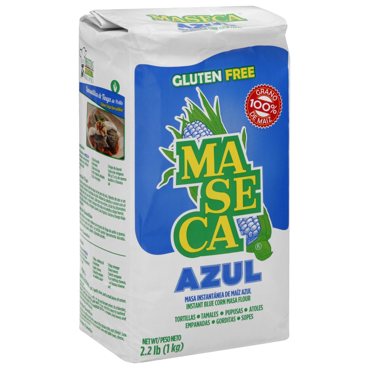 slide 11 of 13, MASECA Blue Instant Corn Masa Flour 2 Lb bAG, 2.2 lb