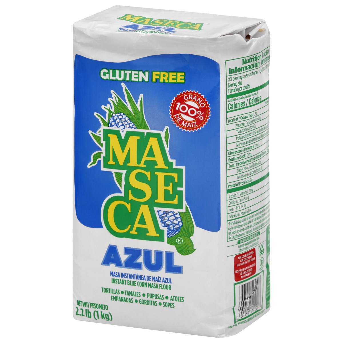 slide 8 of 13, MASECA Blue Instant Corn Masa Flour 2 Lb bAG, 2.2 lb