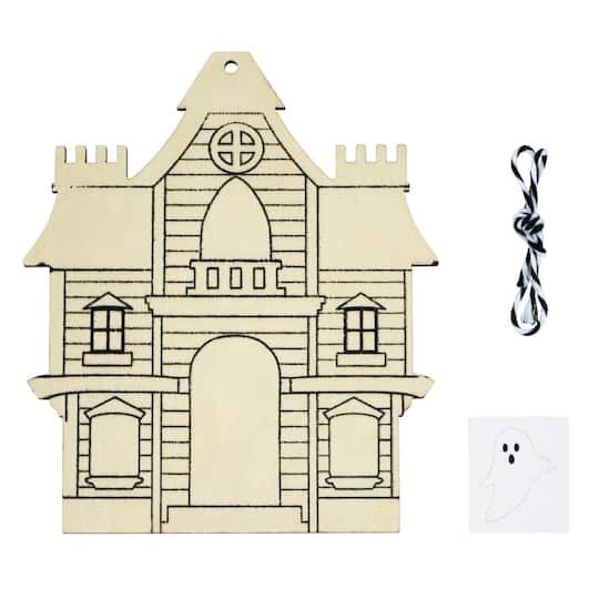 slide 1 of 2, 10" Haunted House Wood Ornament Craft Kit By Creatology, 10 in