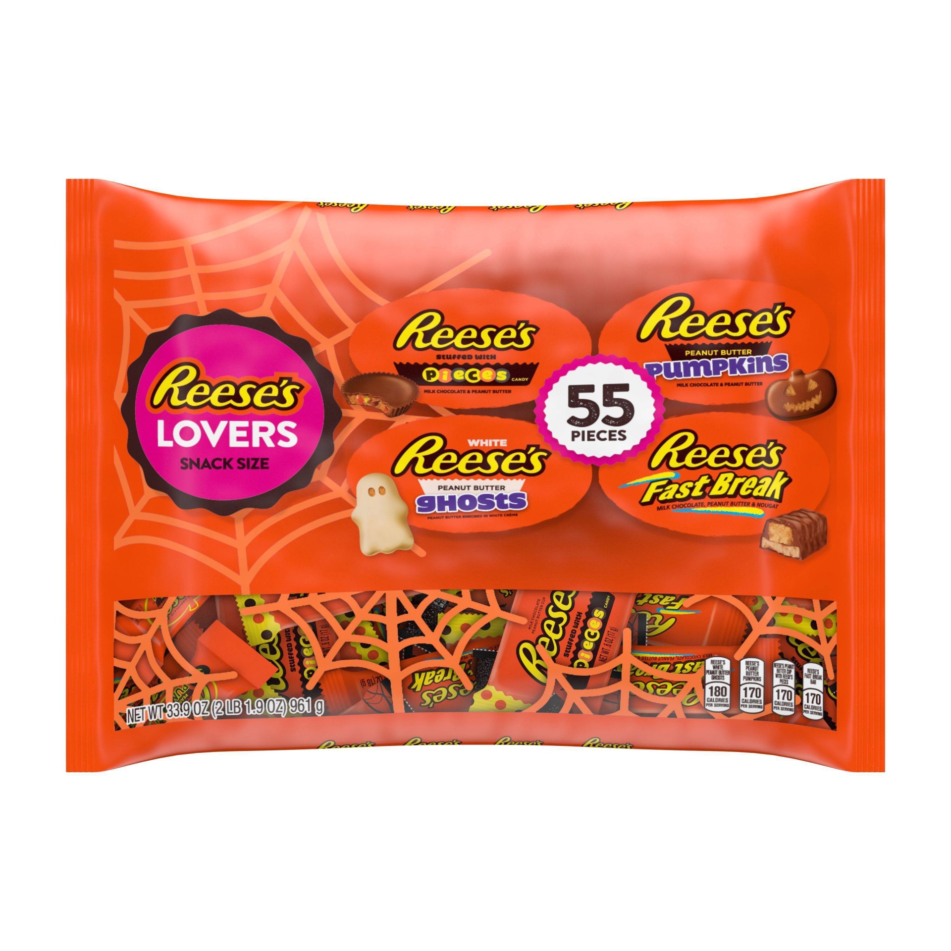 slide 1 of 4, Reese's Reese Peanut Butter Lovers Halloween Assortment, 55 ct; 33.9 oz