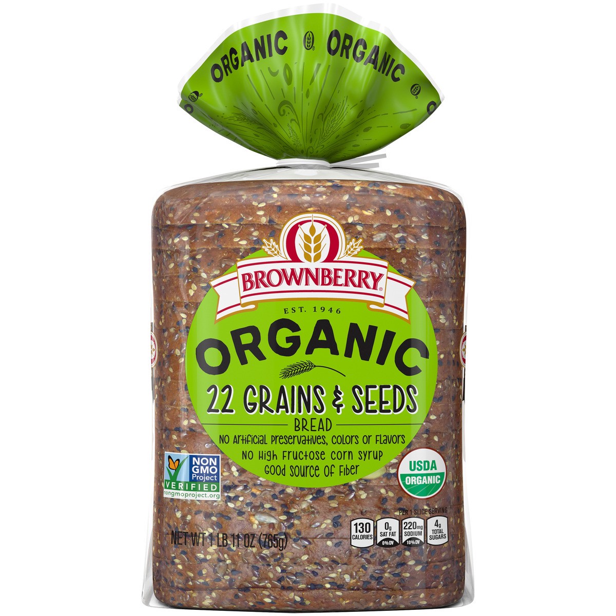 slide 1 of 8, Brownberry Organic 22 Grains & Seeds Bread, 27 oz, 1 ct