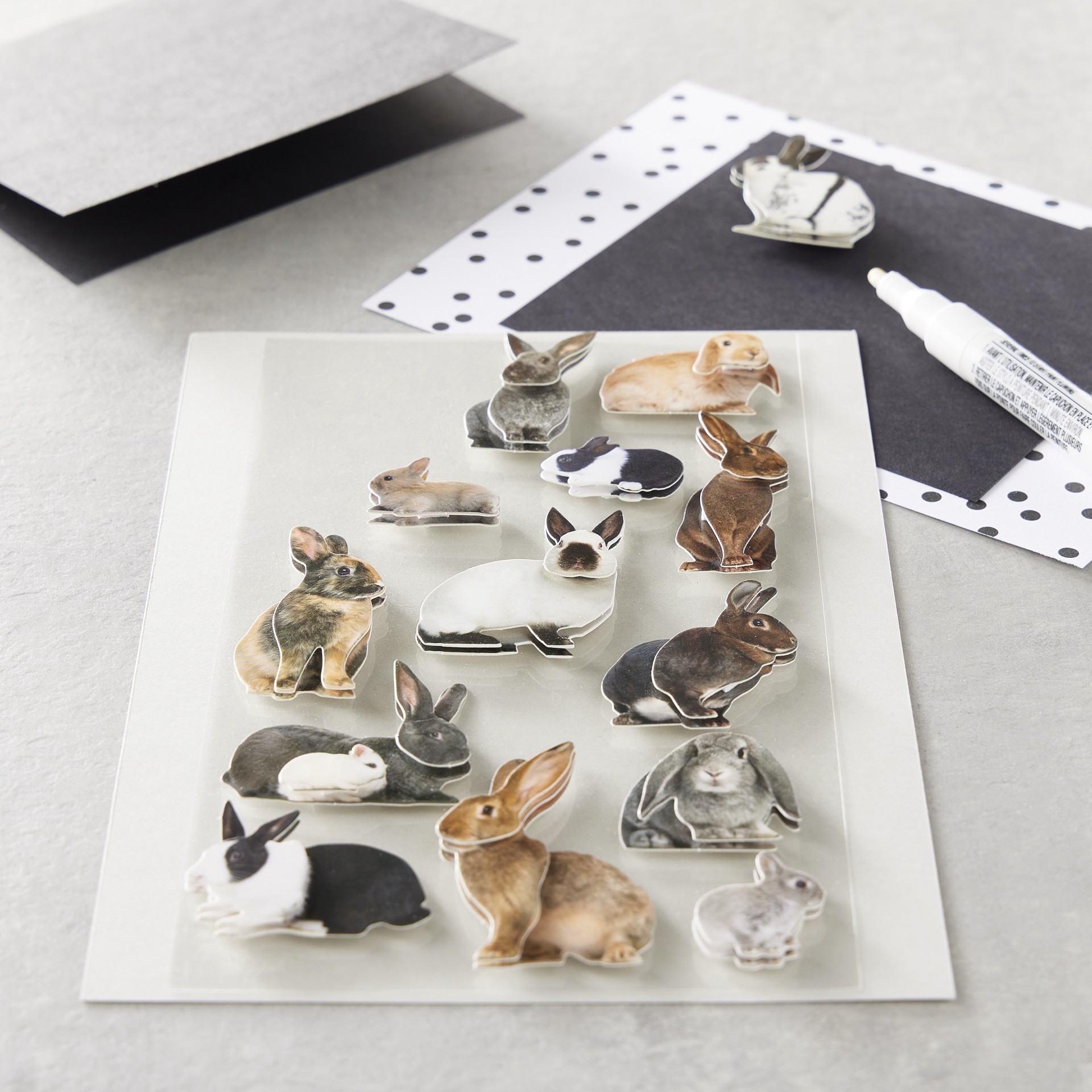 slide 5 of 5, Rabbit Stickers By Recollections, 3.875 in x 7 in