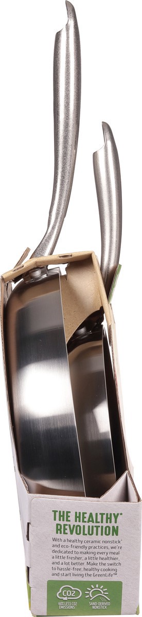 slide 7 of 12, GreenLife Stainless Pro Collection 8+11 Inch Healthy Ceramic Nonstick Frypan Set 2 Pieces, 1 ct