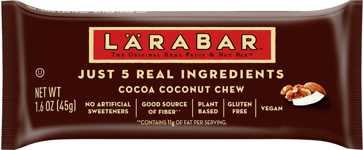 slide 9 of 13, LÄRABAR Cocoa Coconut Chew Fruit & Nut Bar, 1.6 oz, 1.6 oz