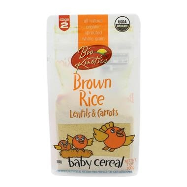 slide 1 of 1, Bio-Kinetics Bio Kinetics Brown Rice Lentils & Carrots Baby Cereal, 7 oz