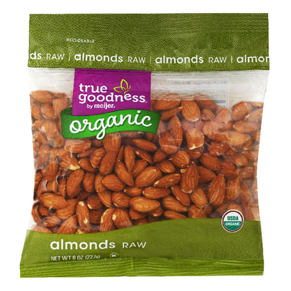 slide 1 of 1, True Goodness Organic Almonds Raw, 8 oz