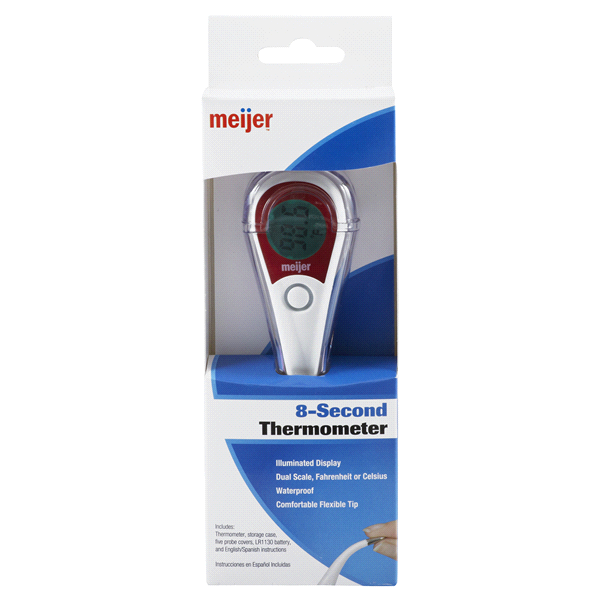 slide 1 of 9, Meijer 8-Second Digital Thermometer, 1 ct