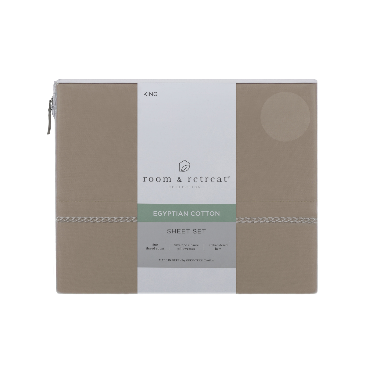 slide 1 of 2, Home 500 Thread Count Egyptian Cotton Sheet Set, King, Oxford Tan, King Size