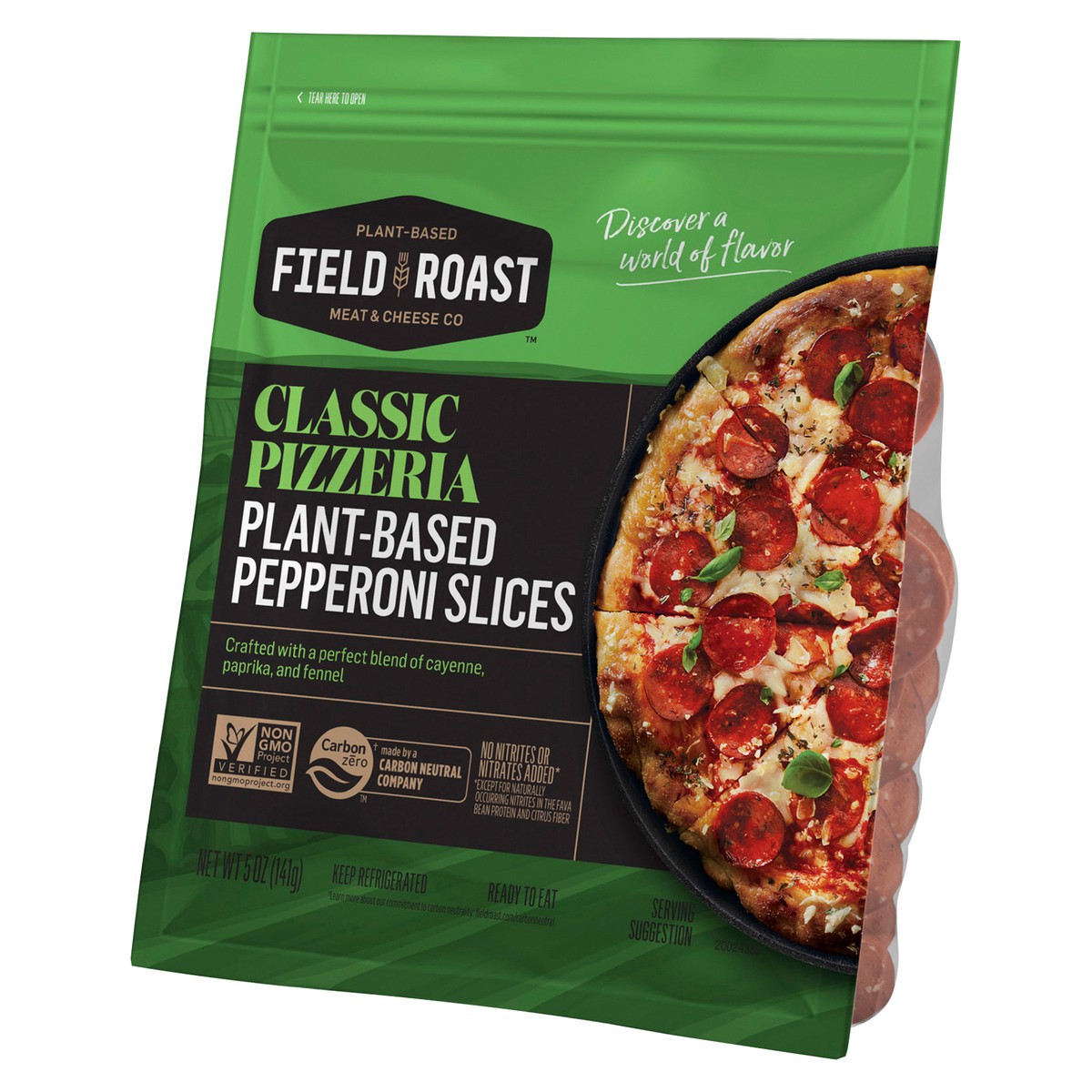 slide 4 of 5, Field Roast Classic Pizzeria Plant-Based Pepperoni Slices 5 oz, 141 g