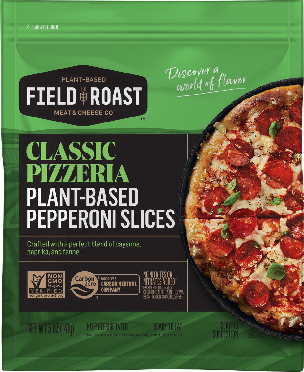 slide 3 of 5, Field Roast Classic Pizzeria Plant-Based Pepperoni Slices 5 oz, 141 g