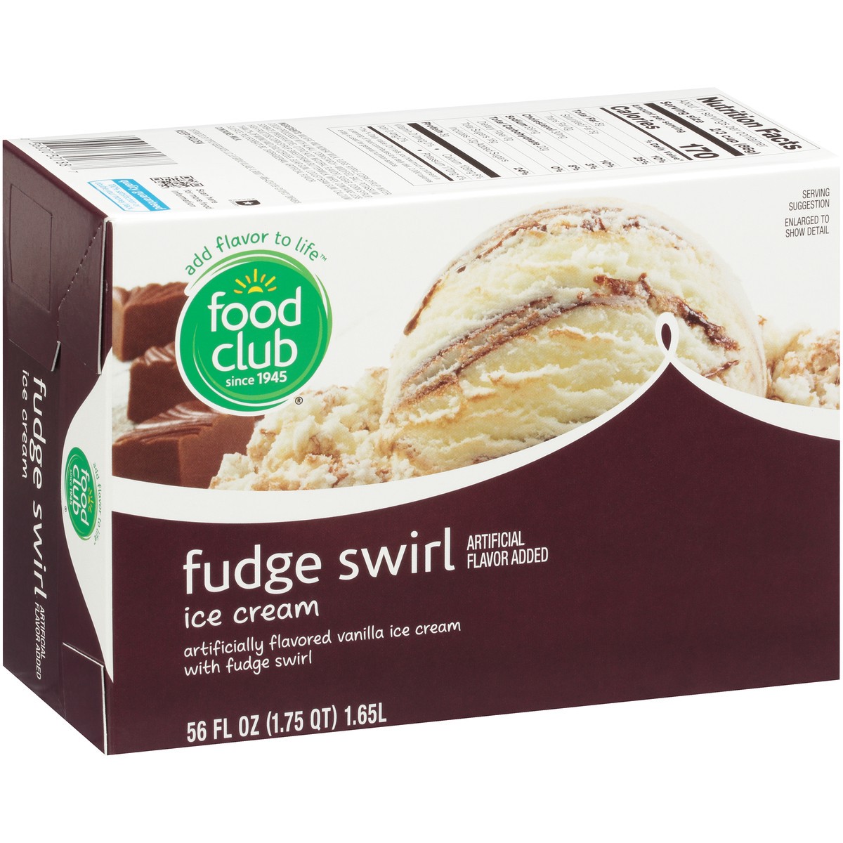 slide 13 of 13, Food Club Vanilla Flavored Ice Cream With Fudge Swirl, 56 fl oz