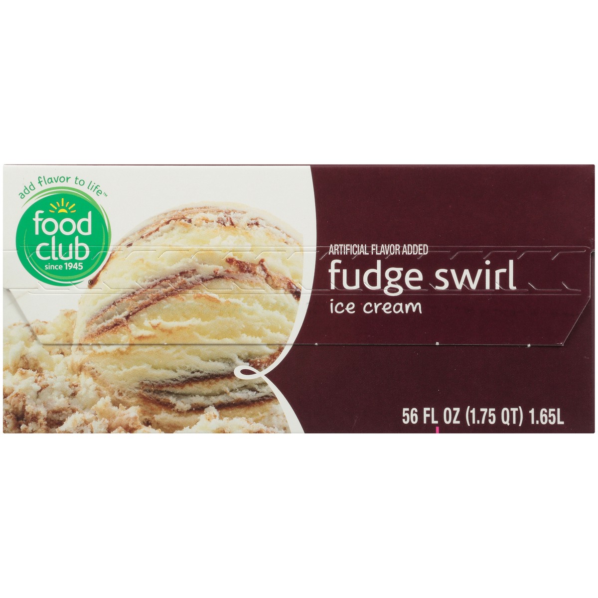 slide 5 of 13, Food Club Vanilla Flavored Ice Cream With Fudge Swirl, 56 fl oz