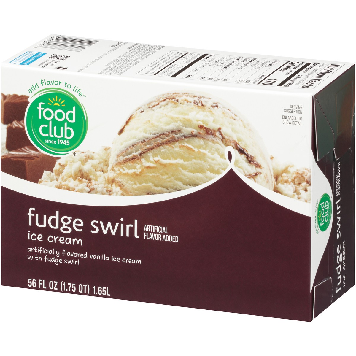 slide 7 of 13, Food Club Vanilla Flavored Ice Cream With Fudge Swirl, 56 fl oz