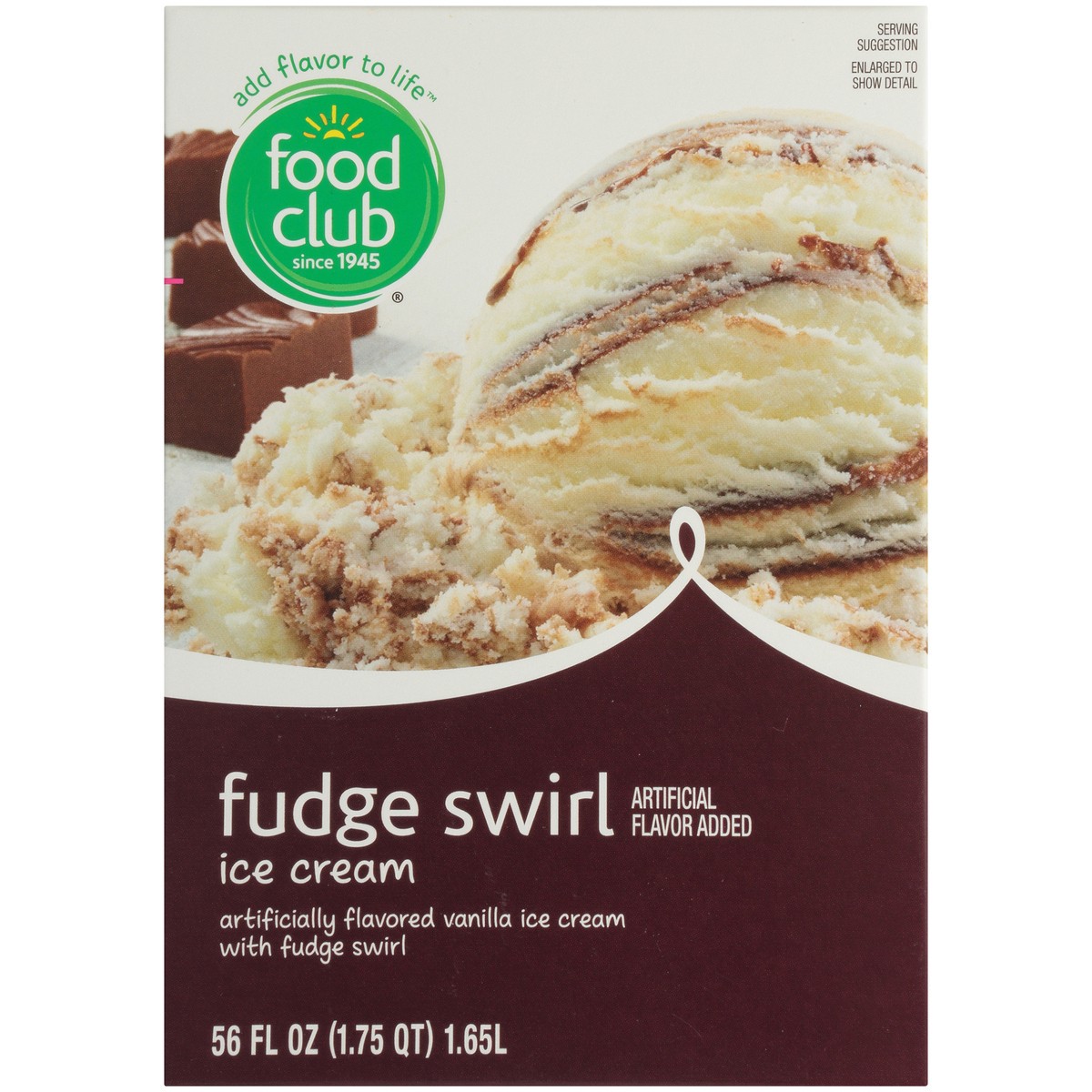 slide 8 of 13, Food Club Vanilla Flavored Ice Cream With Fudge Swirl, 56 fl oz